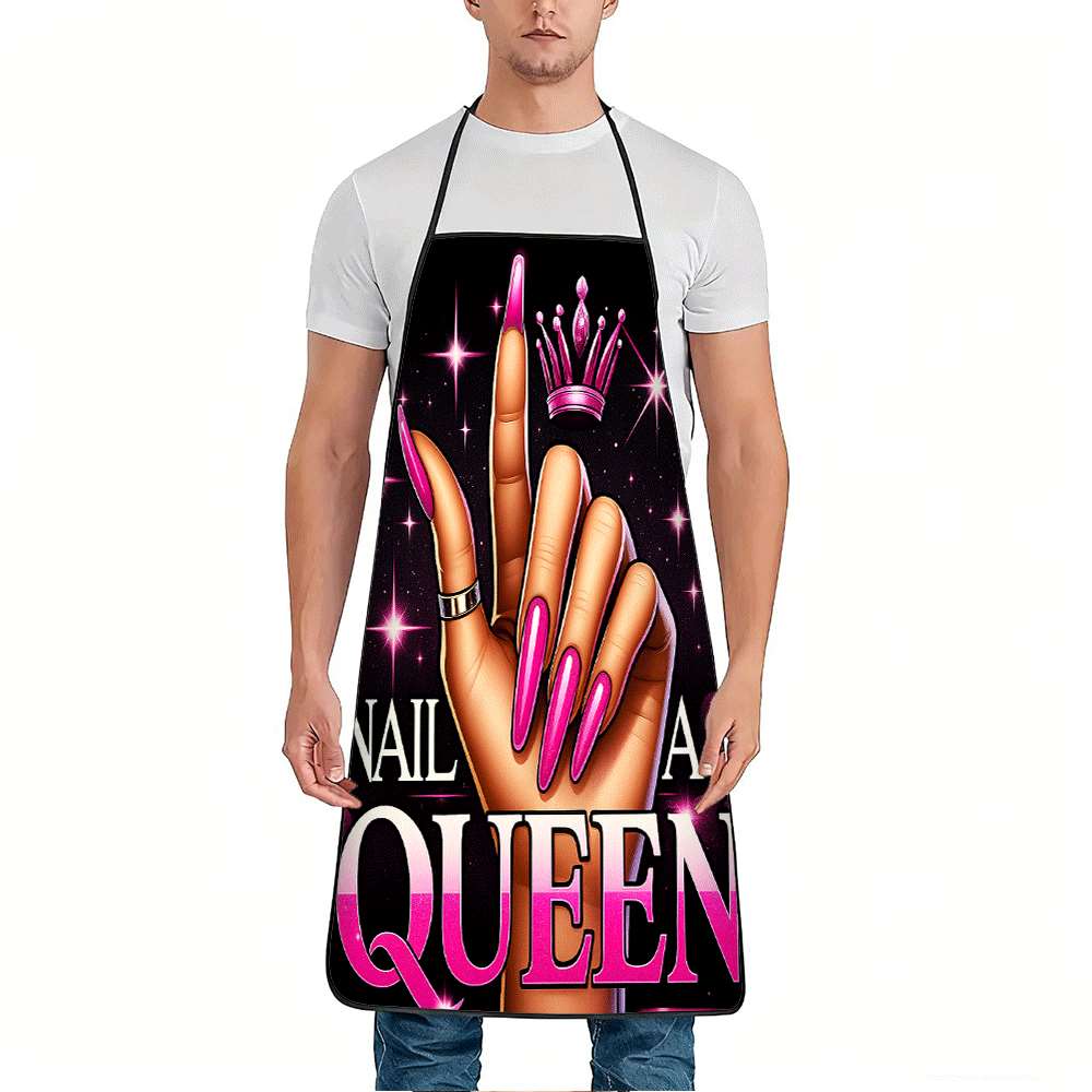 Kitchen Baking Gift Ideas - مريلة عصرية بتصميم فن الأظافر، تتميز