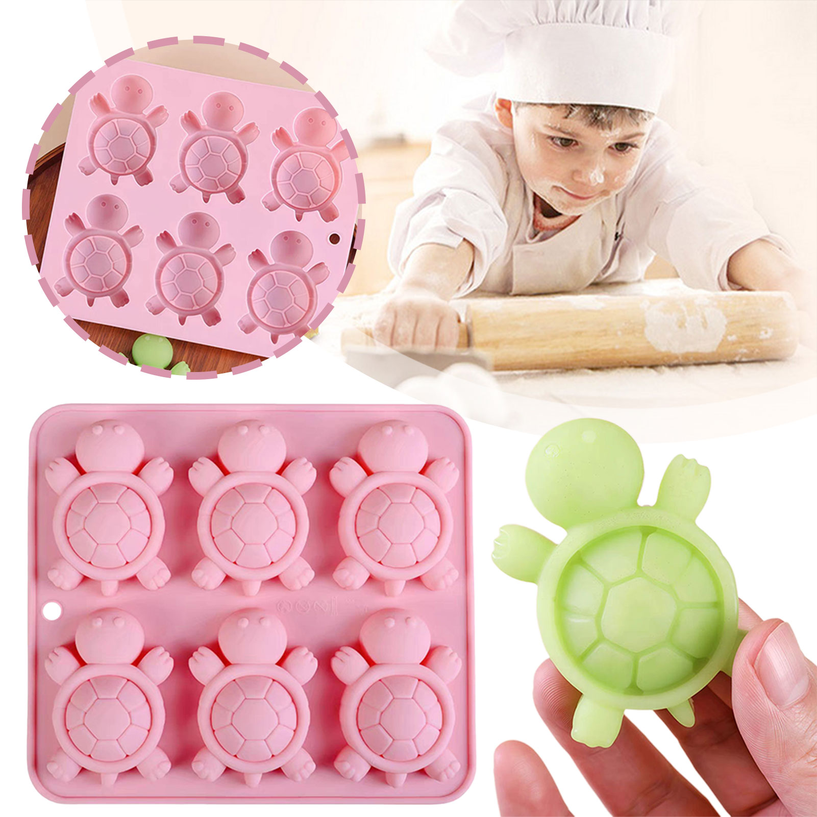 Kitchen Baking Supplies - السلاحف الجليد صينية ثلاثية الأبعاد السلاحف