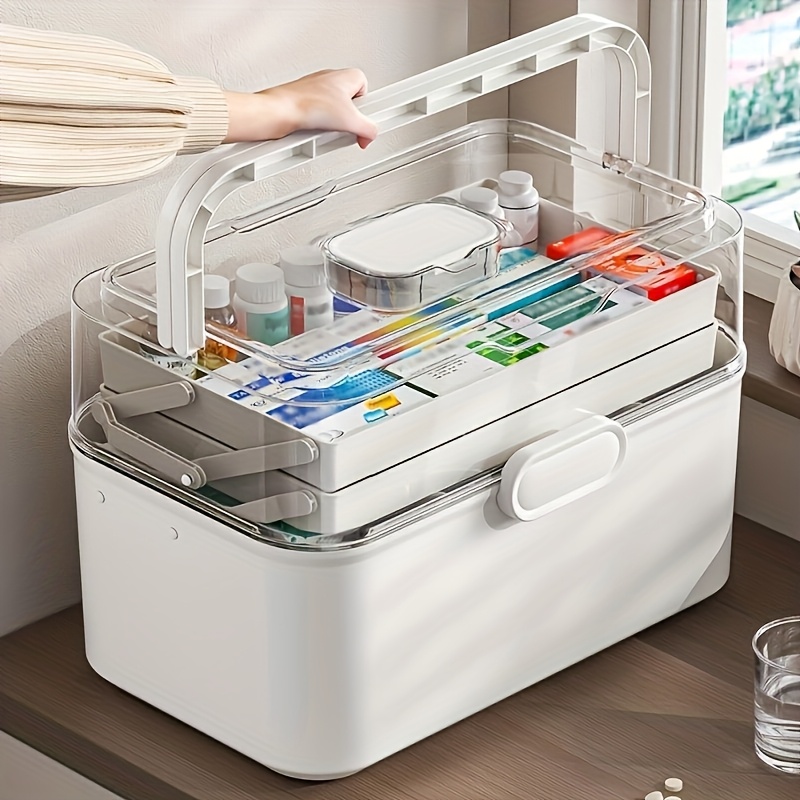 Kitchen Baking Tray Organizer - صندوق تخزين أدوية كبير السعة بغطاء