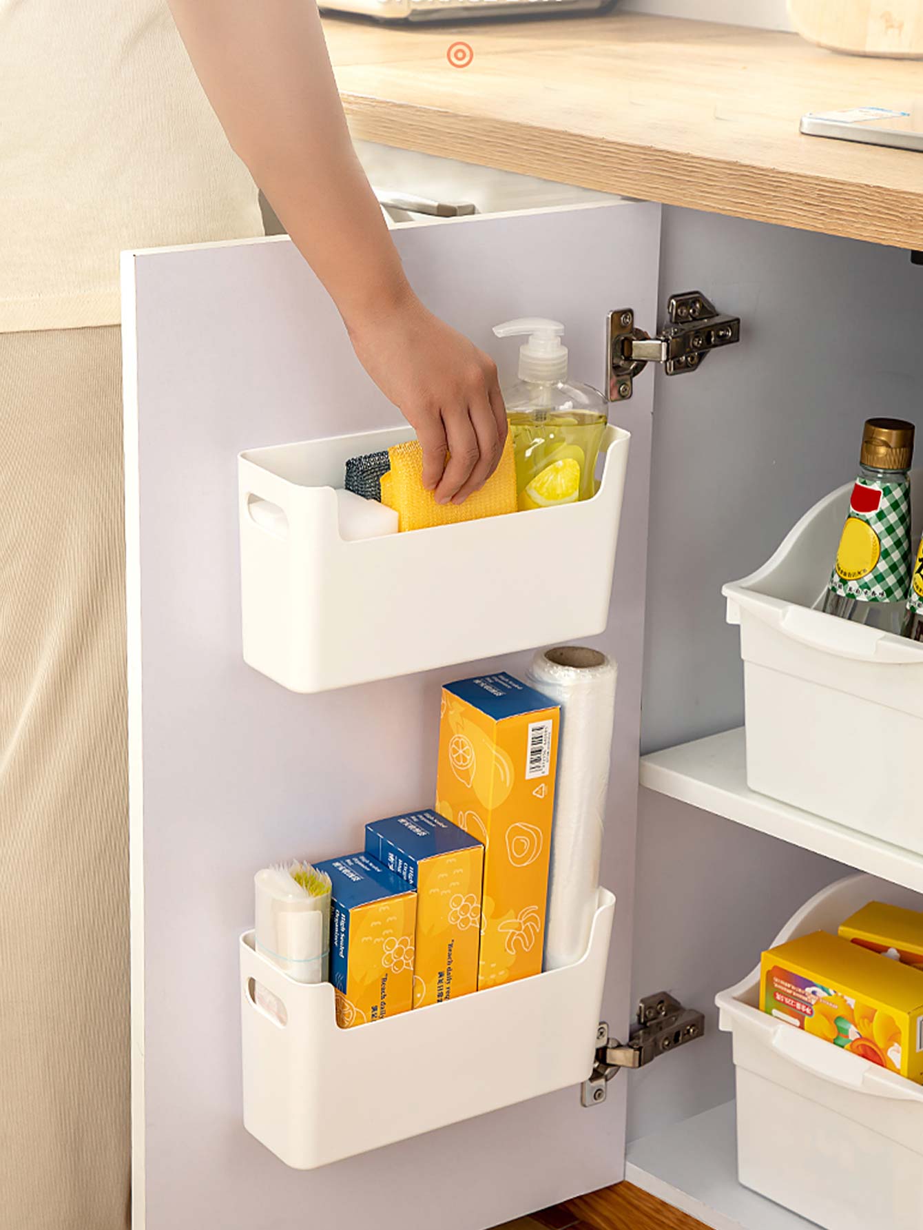 Kitchen Baking Tray Organizer - منظم أبواب الخزائن بدون ثقب، صندوق