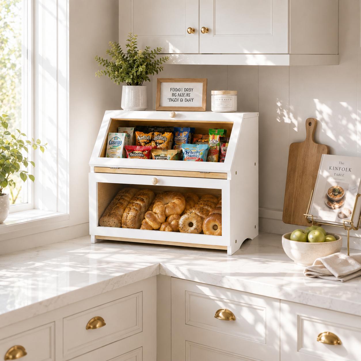 صندوق خبز HOMEKOKO ذو طبقتين ل - مراجعة Kitchen Baking Tray Organizer وسعره