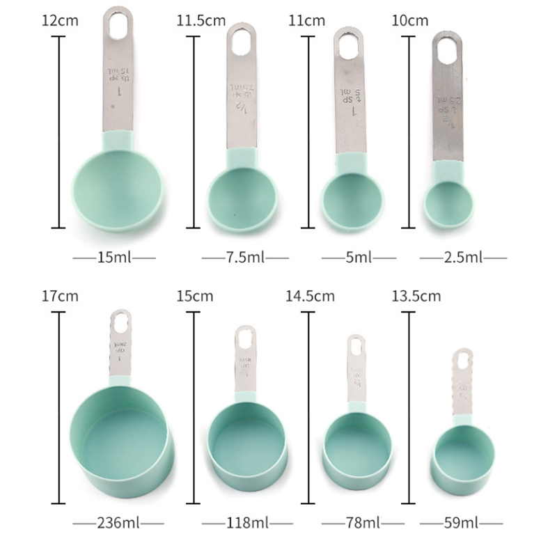 8 قطعة قياس الكؤوس الملاعق مجم - مراجعة Kitchen Baking Utensils وسعره