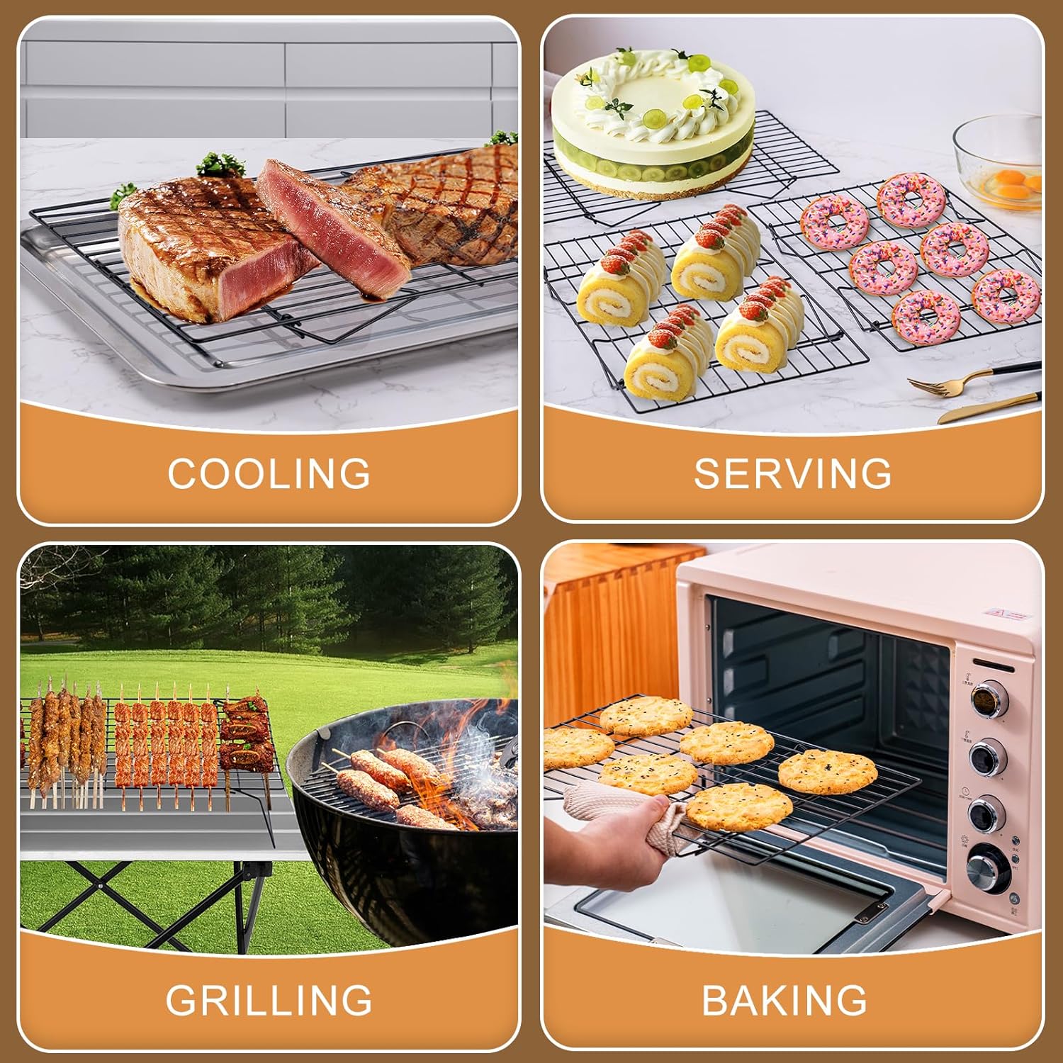 رفوف تبريد من 3 طبقات ، رف رف  - مراجعة Kitchen Baking Supplies وسعره