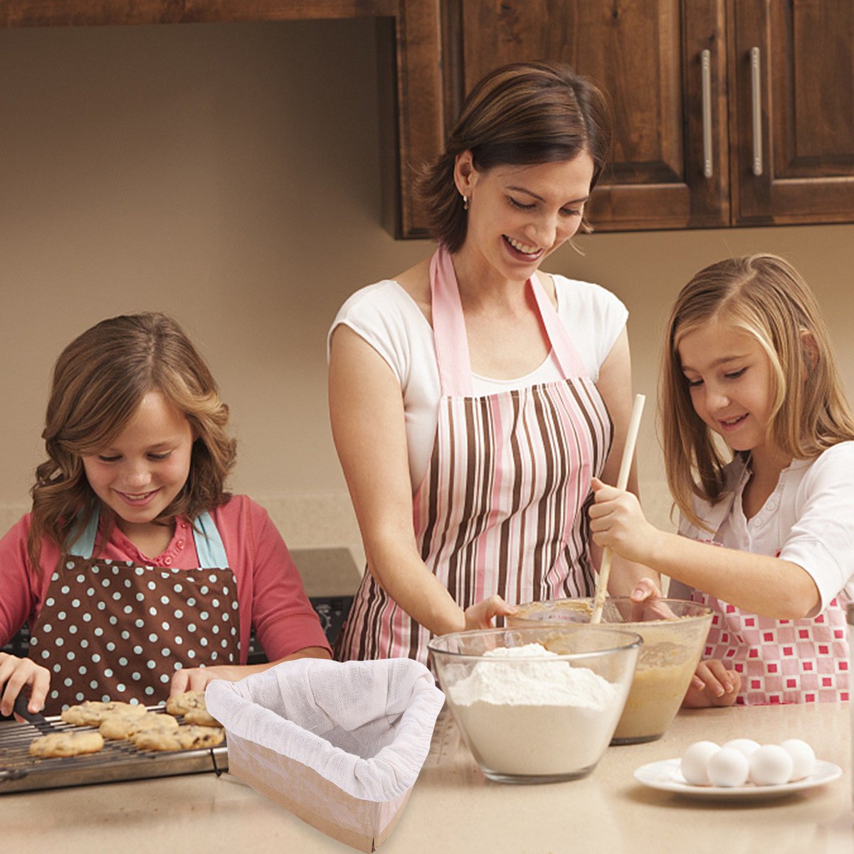 قطعتان من غطاء قماشي لسلة الخب - مراجعة Kitchen Baking Utensils وسعره