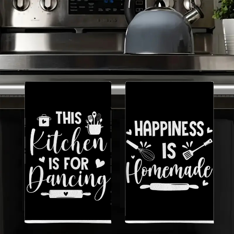 قطعتان، مناشف مطبخ بتصميم نصوص - مراجعة Kitchen Baking Background وسعره