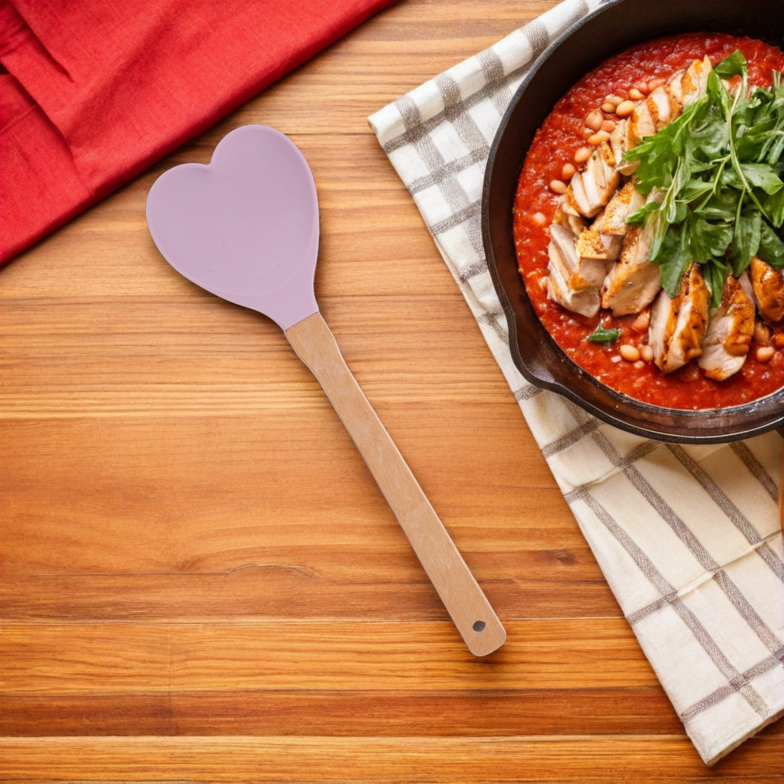 ملعقة سيليكون على شكل قلب بمقب - مراجعة Kitchen Baking Utensils وسعره